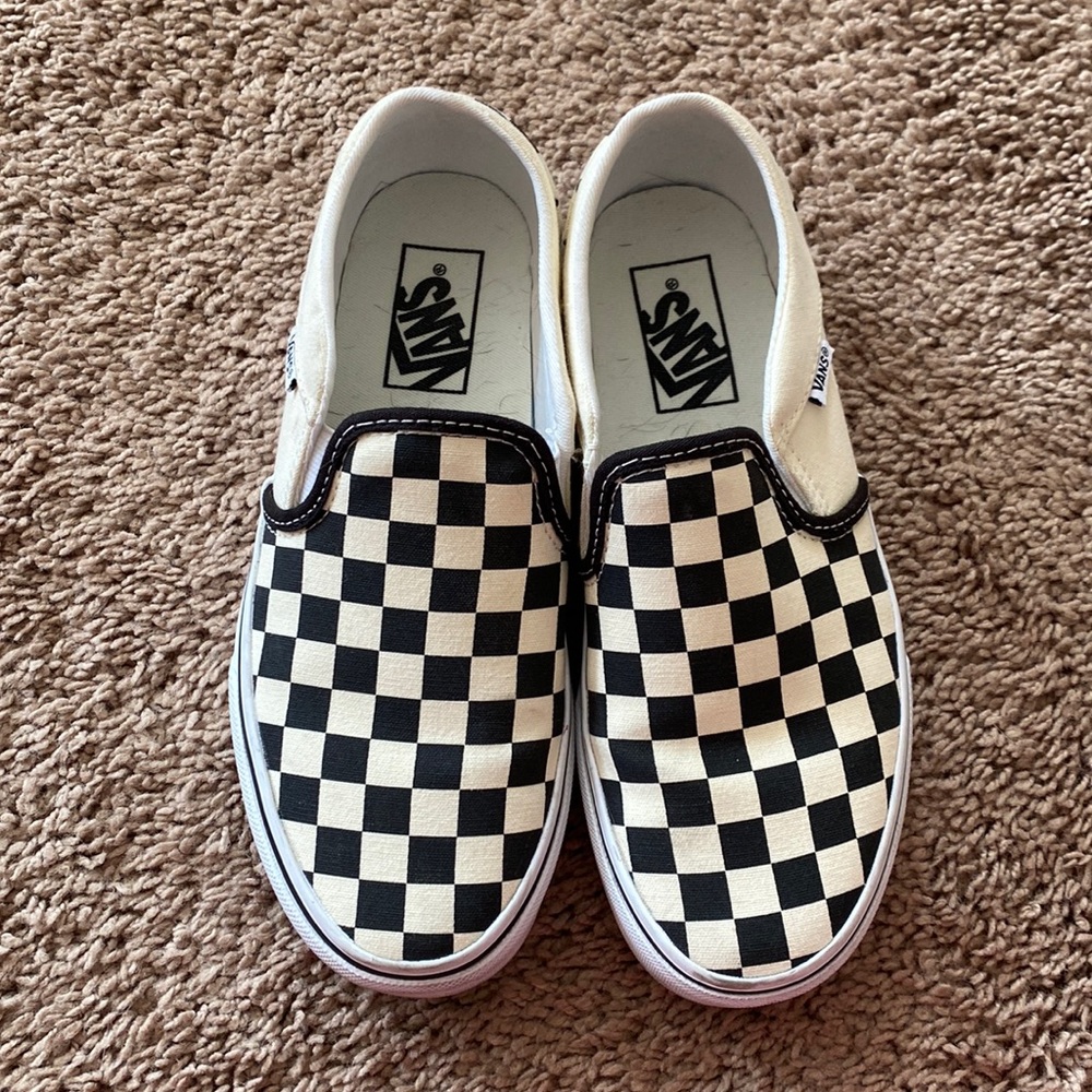 Black and White Checkered Vans,Size 6.5, Used